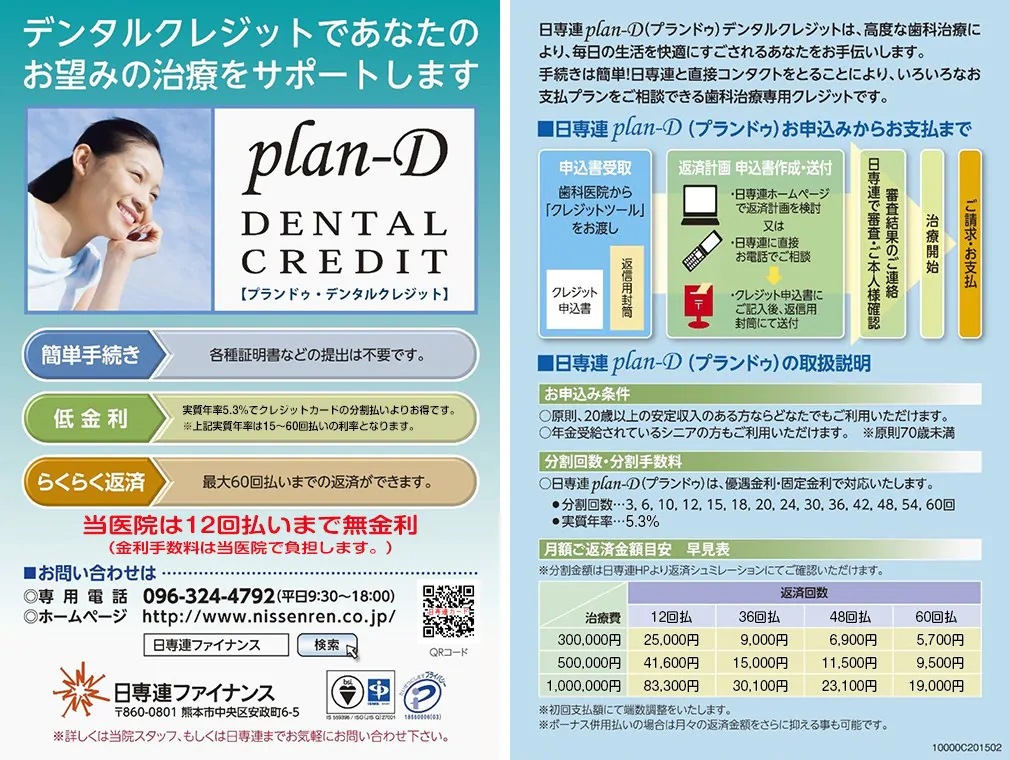 デンタルクレジットであなたのお望みの治療をサポートします